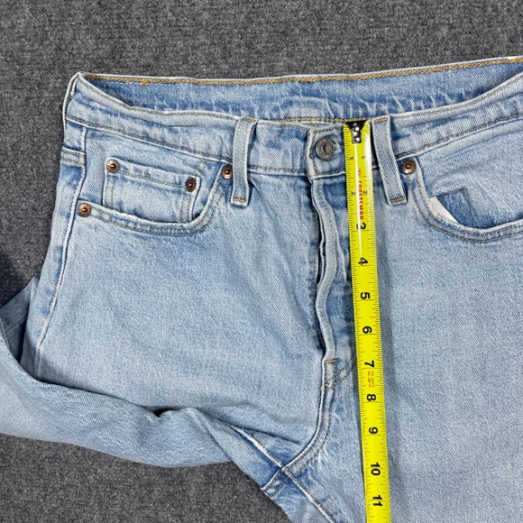 Levis 501 S Skinny Jeans Womens 28x28 Blue Light Wash Denim Frayed 0896 - Picture 10 of 12